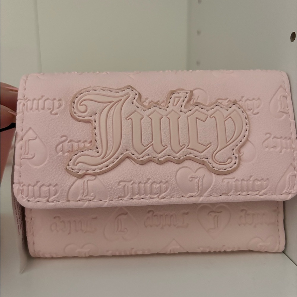 JUICY COUTURE PINK WALLET POWDER BLUSH UPGRADE U DOUBLE SIDED TRIFOLD